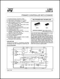 L5991 datasheet: PRIMARY CONTROLLER WITH STANDBY L5991
