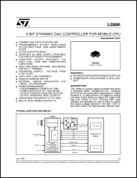 L5996 datasheet: 5 BIT DYNAMIC DAC CONTROLLER FOR MOBILE CPU L5996