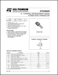 STP6N60FI datasheet: N-CHANNEL ENHANCEMENT MODE POWER MOS TRANSISTORS STP6N60FI