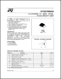 STGD7NB60S datasheet: N-CHANNEL 7A - 600V DPAK POWERMESH IGBT STGD7NB60S