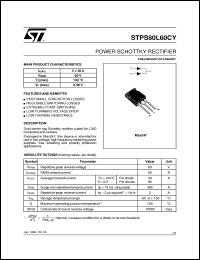 STPS80L60CY datasheet: POWER SCHOTTKY RECTIFIER STPS80L60CY
