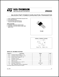 2N6668 datasheet: SILICON PNP POWER DARLINGTON TRANSISTOR 2N6668