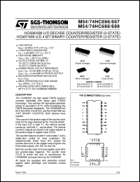M74HC699 datasheet: HC697/699 U/D 4 BIT BINARY COUNTER/REGISTER (3-STATE) , HC696/698 U/D DECADE COUNTER/REGISTER (3-STA M74HC699
