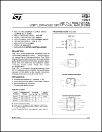 TS971 datasheet: OUTPUT RAIL TO RAIL VERY LOW NOISE OP-AMPS TS971