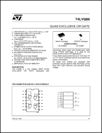 74LVQ86 datasheet: QUAD EXCLUSIVE OR GATE 74LVQ86