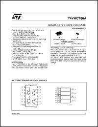 74VHCT86A datasheet: QUAD EXCLUSIVE OR GATE 74VHCT86A