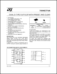 74VHCT74A datasheet: DUAL D-TYPE FLIP FLOP WITH PRESET AND CLEAR 74VHCT74A
