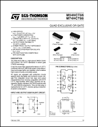 M74HCT86 datasheet: QUAD EXCLUSIVE OR GATE M74HCT86