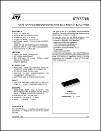 STV7778S datasheet: DEFLECTION PROCESSOR FOR MULTISYNC MONITOR STV7778S