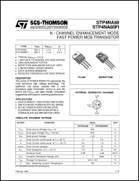 STP4NA80 datasheet: N-CHANNEL ENHANCEMENT MODE FAST POWER MOS TRANSISTORS STP4NA80