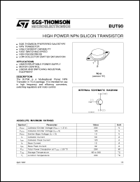 BUT90 datasheet: HIGH POWER NPN SILICON TRANSISTOR BUT90