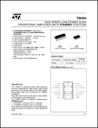 TSH94 datasheet: HIGH SPEED LOW POWER QUAD OPERATIONAL AMPLIFIER TSH94