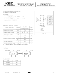 KN2907S datasheet: PNP transistor for general purpose applications and switching applications KN2907S