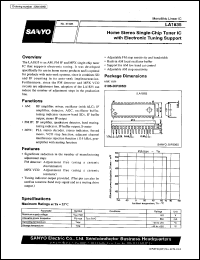 LA1835 datasheet: Home stereo single-chip tuner IC with electronice tuning support LA1835