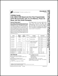 COP8SAC720Q3 datasheet: 8-Bit CMOS ROM Based and One-Time Programmable (OTP) Microcontroller with 1k to 4k Memory, Power On Reset, and Very Small Packaging COP8SAC720Q3