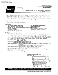 LA3401 datasheet: VCO non-adjusting PLL FM MPX stereo demodulator with FM accessories LA3401