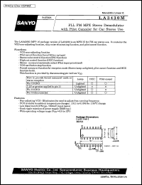 LA3430M datasheet: PLL FM MPX stereo demodulator with pilot canceler for car stereo use LA3430M