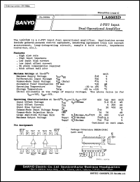 LA6083D datasheet: J-FET input dual operational amplifier LA6083D