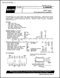 LA6083M datasheet: J-FET input dual operational amplifier LA6083M