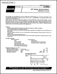 LA7850 datasheet: CTR display synchronization deflection circuit LA7850