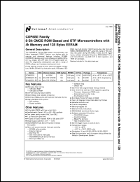 COP8SEC516M8CJB datasheet: 8 Bit CMOS ROM Based and OTP Microcontrollers with 4k Memory and 128 Bytes EERAM COP8SEC516M8CJB