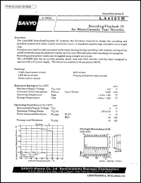 LA4165M datasheet: recording/playback IC for micro-casette tape-recorder LA4165M