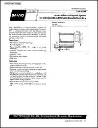 LA4167M datasheet: Recording/playback IC for microcasette player LA4167M