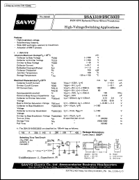 2SC3332 datasheet: NPN epitaxial planar silicon transistor, high-voltage switching application 2SC3332