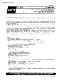 LC65404A datasheet: 4-bit microcomputer for control application (A/D converter, FLT driver, PWM output and 4 Kbyte ROM on-chip) LC65404A