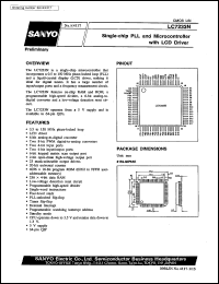 LC7233M datasheet: Singlchip PLL and microcontroller with LCD driver LC7233M