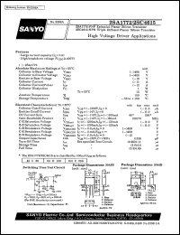 2SA1772 datasheet: PNP epitaxial planar silicon transistor 2SA1772