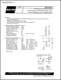 2SA1813 datasheet: PNP epitaxial planar silicon transistor, low-frequency general-purpose amp, driver, muting circuit application 2SA1813