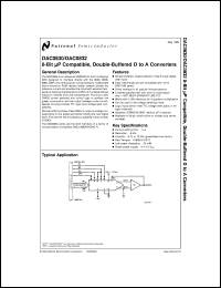 DAC0830LCN datasheet: 8-bit Microprocessor Compatible, Double-Buffered D/A Converter DAC0830LCN