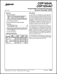 CDP1854AC datasheet: Programmable Universal Asynchronous Receiver/Transmitter CDP1854AC