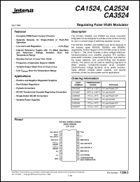 CA3524 datasheet: Regulating Pulse Width Modulator CA3524