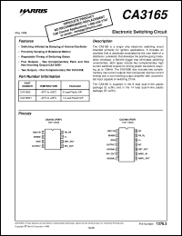 CA3165 datasheet: Electronic Switching Circuit CA3165