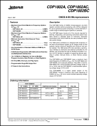 CDP1802A datasheet: CMOS 8-Bit Microprocessors CDP1802A
