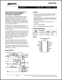 CD22103A datasheet: CMOS HDB3 CD22103A