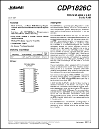 CDP1826C datasheet: CMOS 64-Word x 8-Bit Static RAM CDP1826C