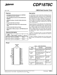 CDP1878C datasheet: CMOS Dual Counter-Timer CDP1878C