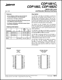 CDP1882C datasheet: CMOS 6-Bit Latch and Decoder Memory Interfaces CDP1882C