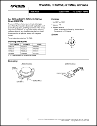 RFM3N45 datasheet: 3.0A, 450V and 500V, 3.000 ohm, N-Channel Power MOSFET FN1384.2 RFM3N45