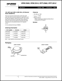 RFP12N08 datasheet: 12.0A, 80V and 100V, 0.200 ohm, N-Channel Power MOSFET FN1386.2 RFP12N08