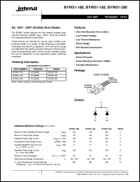 BYW51-150 datasheet: 8A, 100V - 200V Ultrafast Dual Diodes BYW51-150