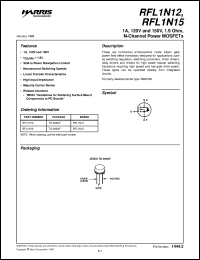 RFL1N12 datasheet: 1A, 120V and 150V, 1.9 Ohm, N-Channel Power MOSFETs RFL1N12