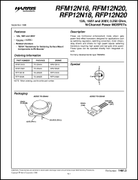 RFM12N18 datasheet: 12.0A, 180V and 200V, 0.250 ohm, N-Channel Power MOSFET RFM12N18