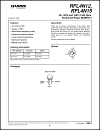 RFL4N12 datasheet: 4.0A, 120V and 150V, 0.400 ohm, N-Channel Power MOSFET RFL4N12