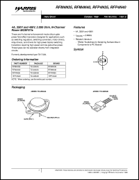 RFM4N35 datasheet: 4A, 350V and 400V, 2.0 Ohm, N-Channel Power MOSFETs RFM4N35