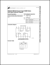 DM5403J/883 datasheet: Quad 2-Input NAND Gates with Open-Collector Output DM5403J/883