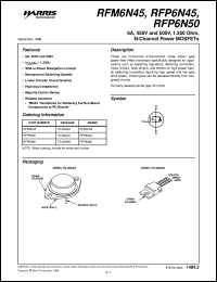 RFP6N50 datasheet: 6.0A, 450V, 1.250 ohm, N-Channel Power MOSFET RFP6N50